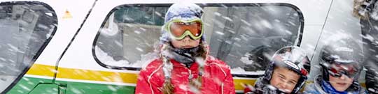 Heli-skiing children